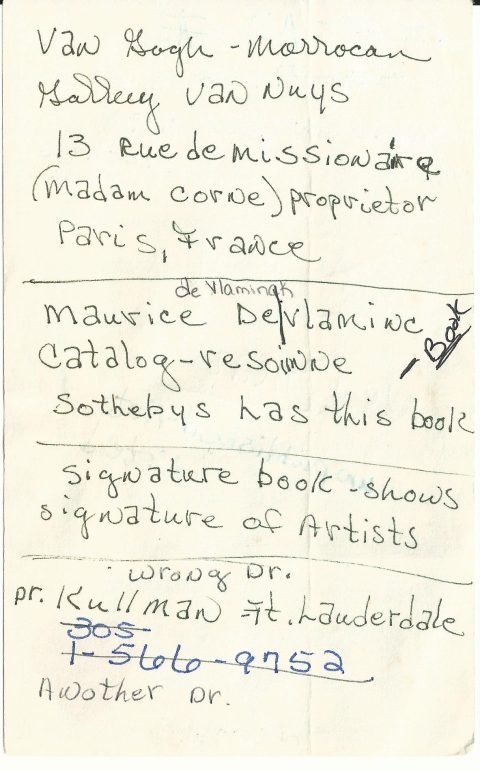 Handwritten Notes between Frederick R. Koch & Mary