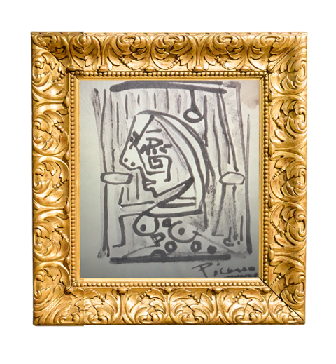 1936 Pablo Picasso Femme Assire Ink Drawing