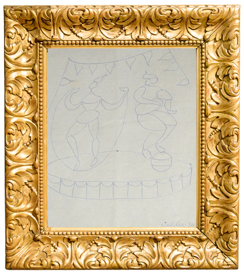 1930s Alexander Calder Pen Circus Drawing