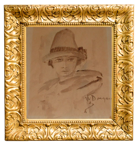 Kees van Dongen - drawing of Lady in a Hat